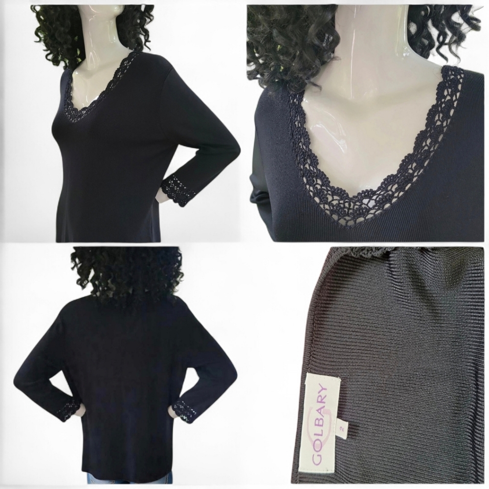 BEAUTIFUL Golbary Black Long Sleeve Sweater Size 2